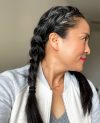 Vlechten, een heldere lip en blos gemengd met bronzer